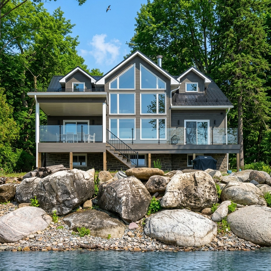 Lake house build, Muskoka