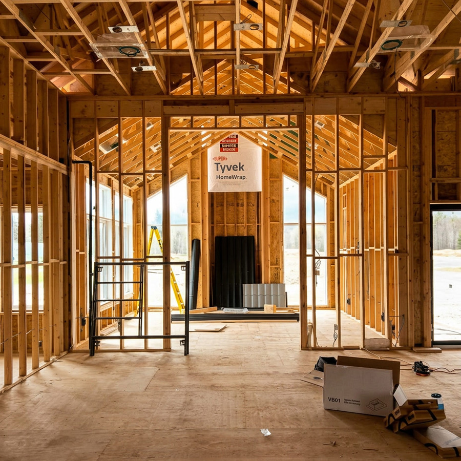 Rough-in before drywall, Aurora